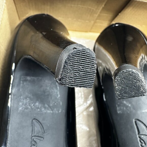 Clarks Brier Soft Cushion Black Patent Heels (8M) - Picture 6 of 10